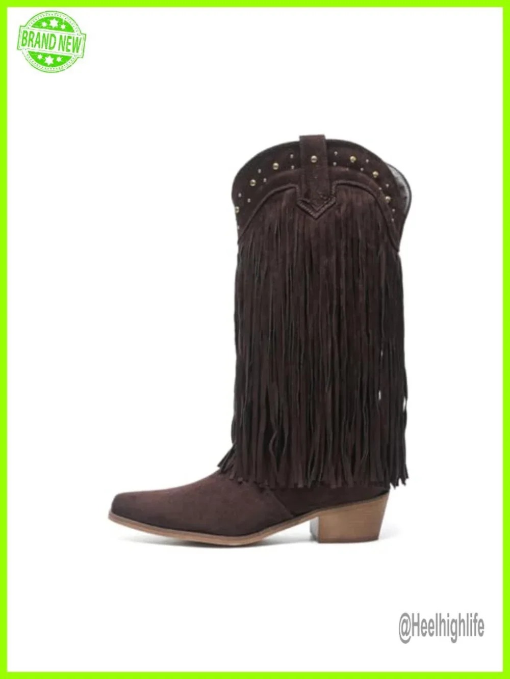 Women Western Cowboy Boots Pointed Toe Knee High Pull On with Zipper